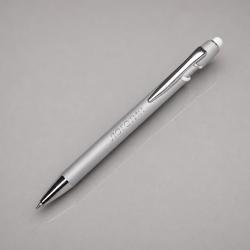 Ручка-стилус металлическая шариковая Sway  Monochrome с цветным зеркальным слоем, серебристый с белым
