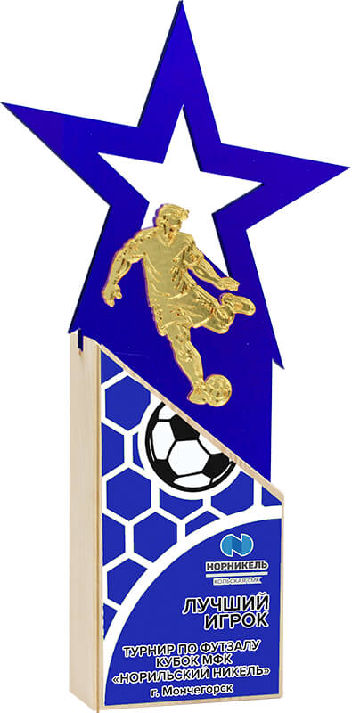 Акриловая награда с УФ печатью футбол