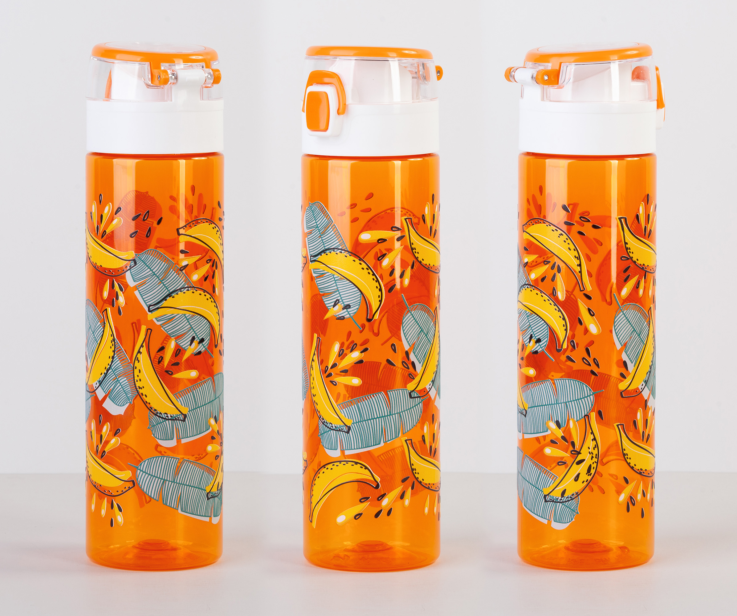 Бутылка для воды "Vita" с нанесением "Бананы" 600 мл, оранжевая Бутылка для воды "Vita" с нанесением "Бананы" 600 мл, оранжевая
