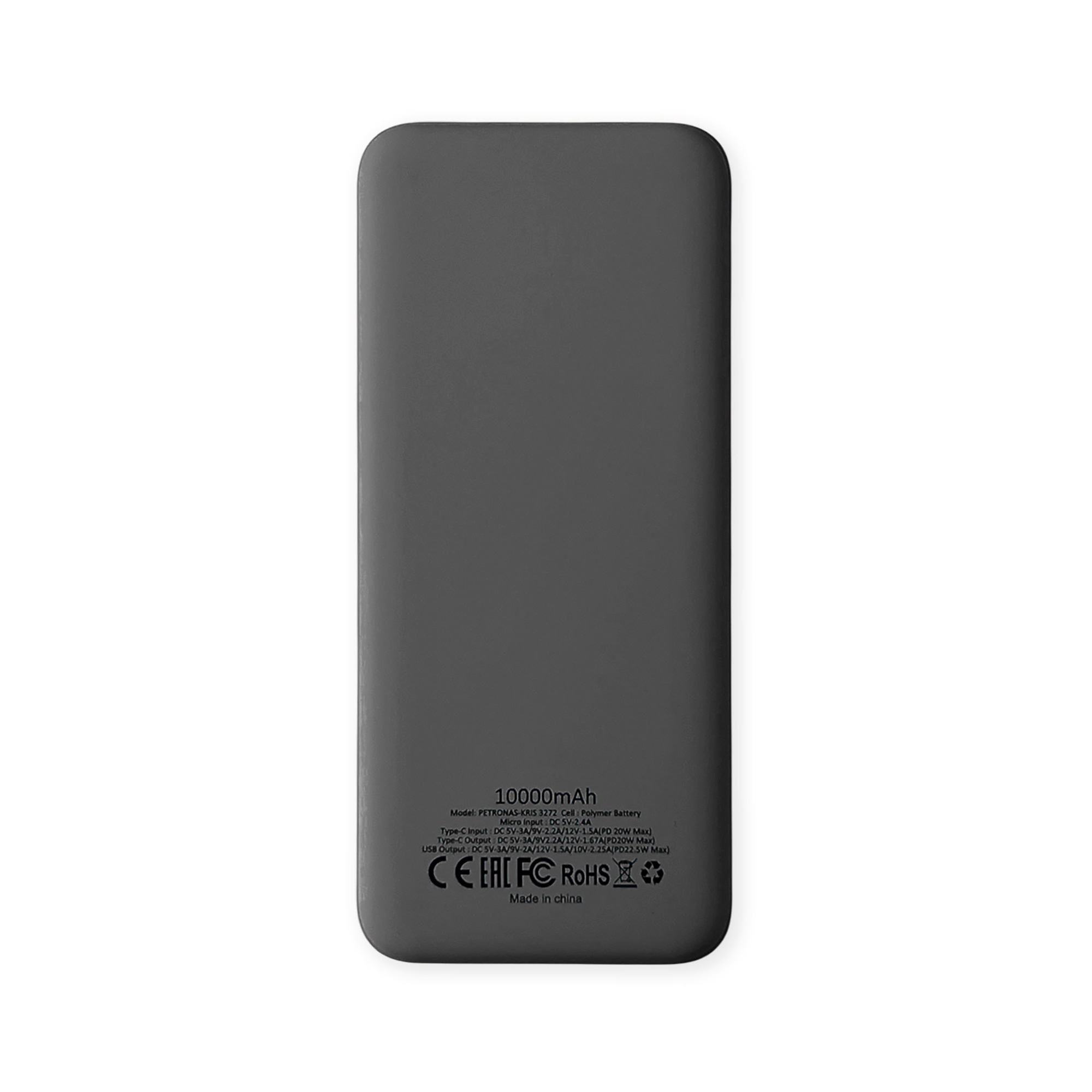 Внешний аккумулятор Kris soft touch, 10000mAh (Серый)