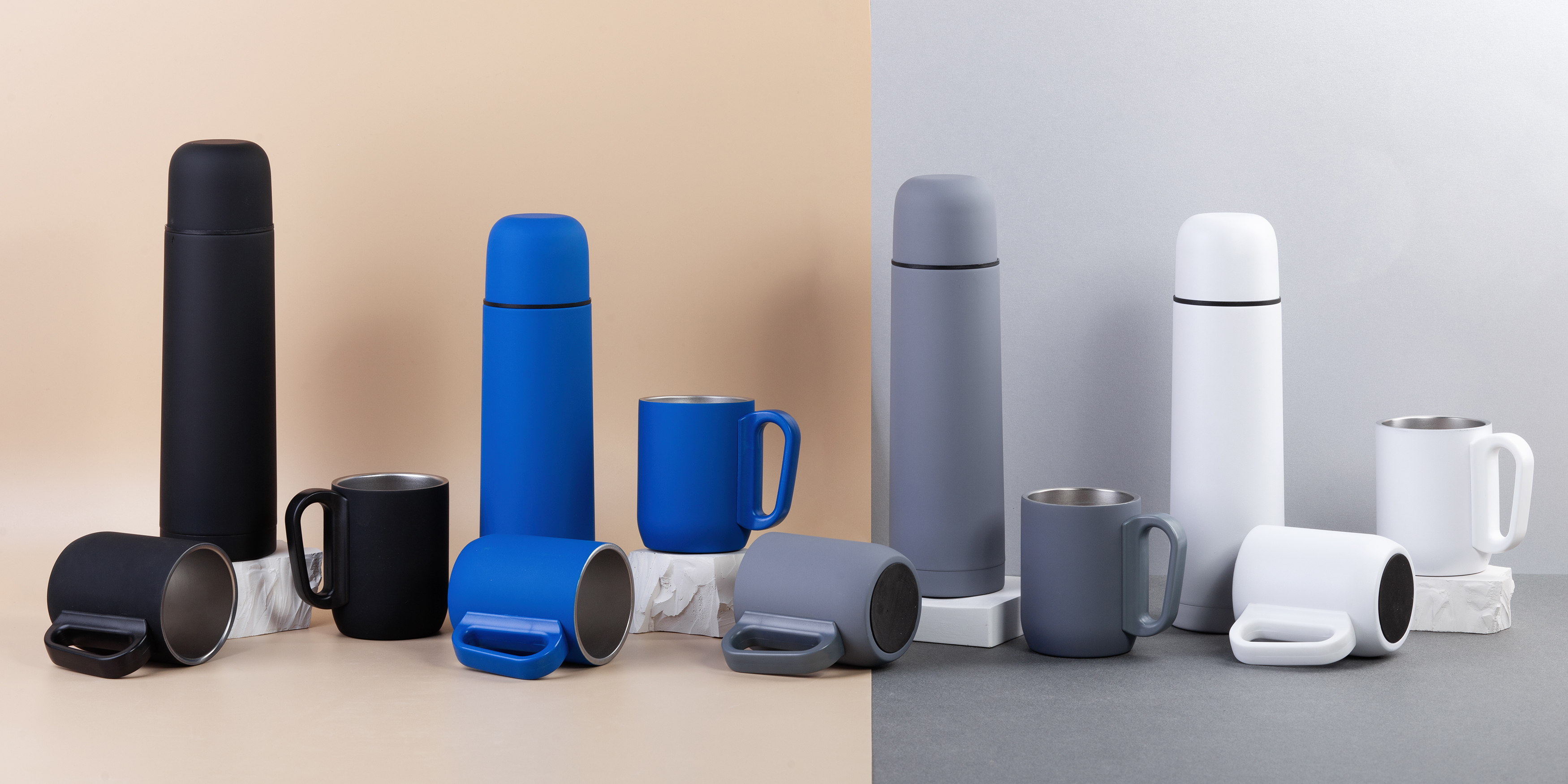 Набор "Гейзер" (термос, 2 кружки), покрытие soft touch