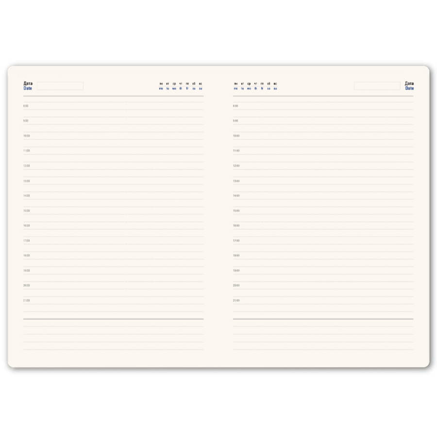 Ежедневник недатированный Stellar, А5, белый, кремовый блок  в линейку, с темно-синим обрезом