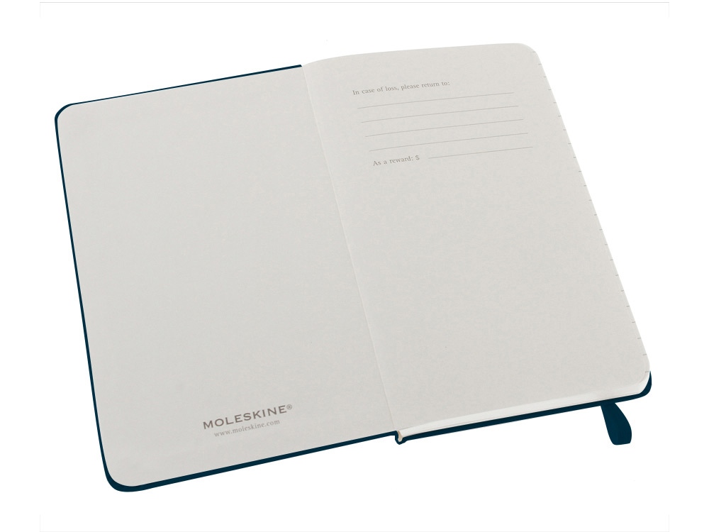 Записная книжка Moleskine Classic (нелинованный) в твердой обложке, Pocket (9x14см), голубой сапфир