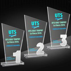 Награда из стекла с цветной печатью 3 место