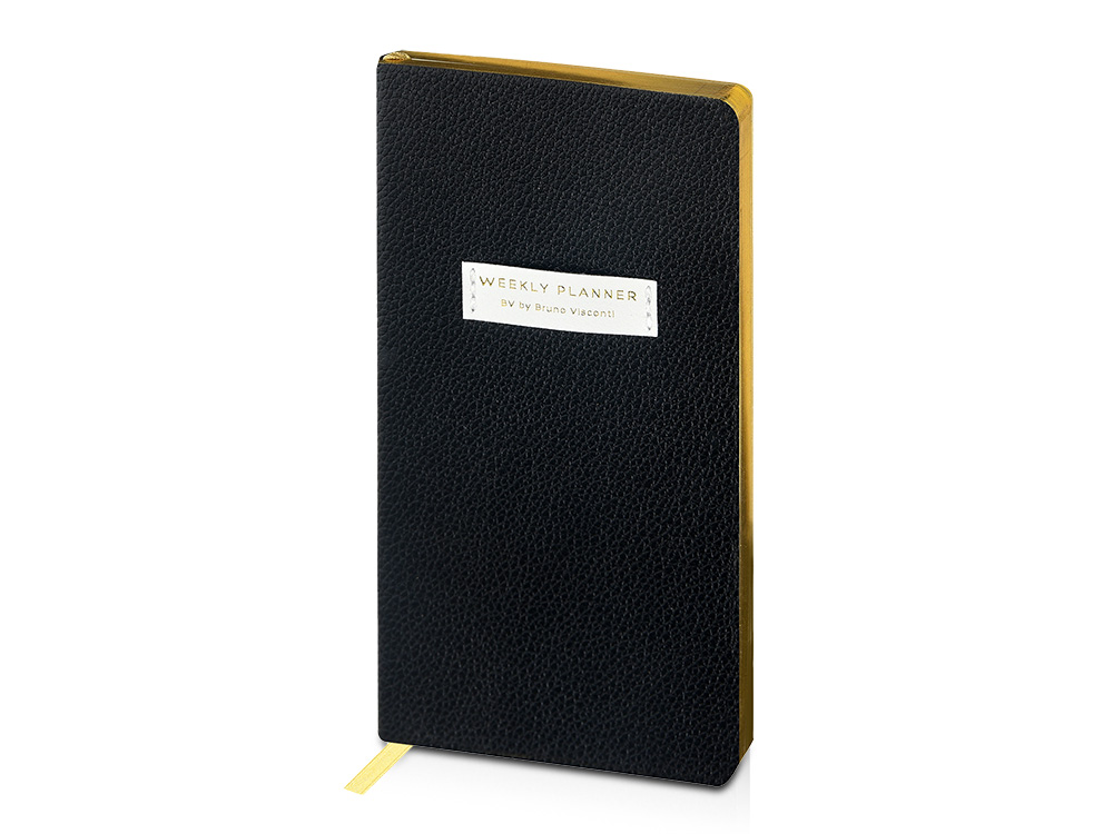 Еженедельник недатированный А6 Black с нашивкой, черный Еженедельник недатированный А6 Black с нашивкой, черный