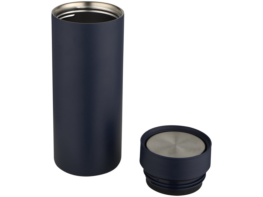 Illuminate бутылка для воды объемом 650 мл из переработанной нержавеющей стали RCS с двойными стенками и набором из 3 крышек - Синий Navy