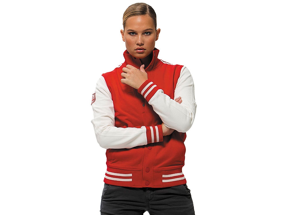 Толстовка Varsity, красный/натуральный белый