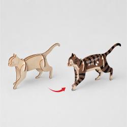 Деревянный 3d пазл Котик