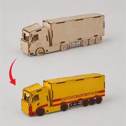 Деревянный 3d пазл Грузовик