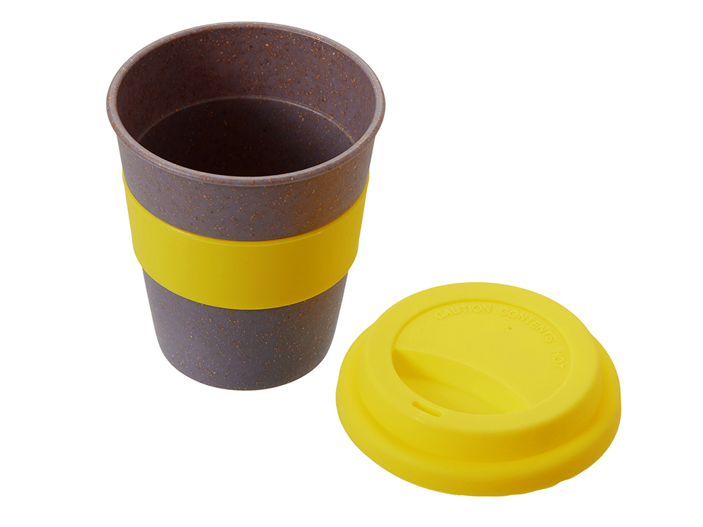 Стакан с силиконовой крышкой Café, желтый Стакан с силиконовой крышкой Café, желтый