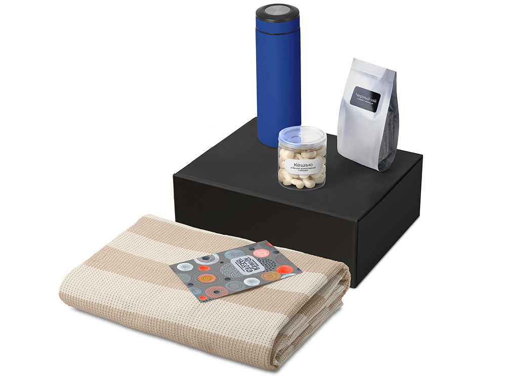 Подарочный набор Re:y. Warm с пледом, термосом и чаем Подарочный набор Re:y. Warm с пледом, термосом и чаем