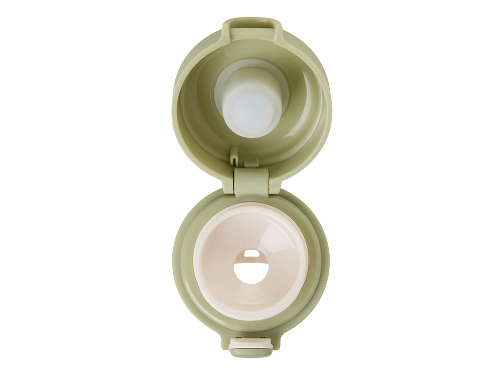 Вакуумная термокружка Waterline c кнопкой Guard, 400 мл, тубус, оливковый