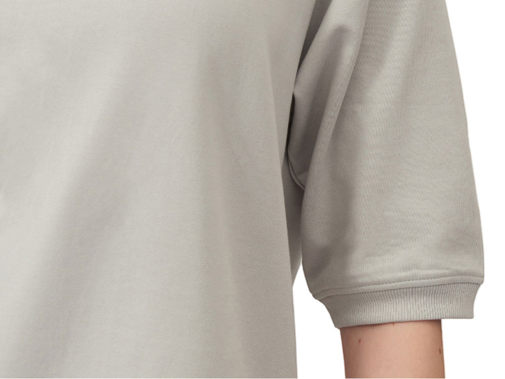 Свитшот с коротким рукавом реглан, жемчужно-серый