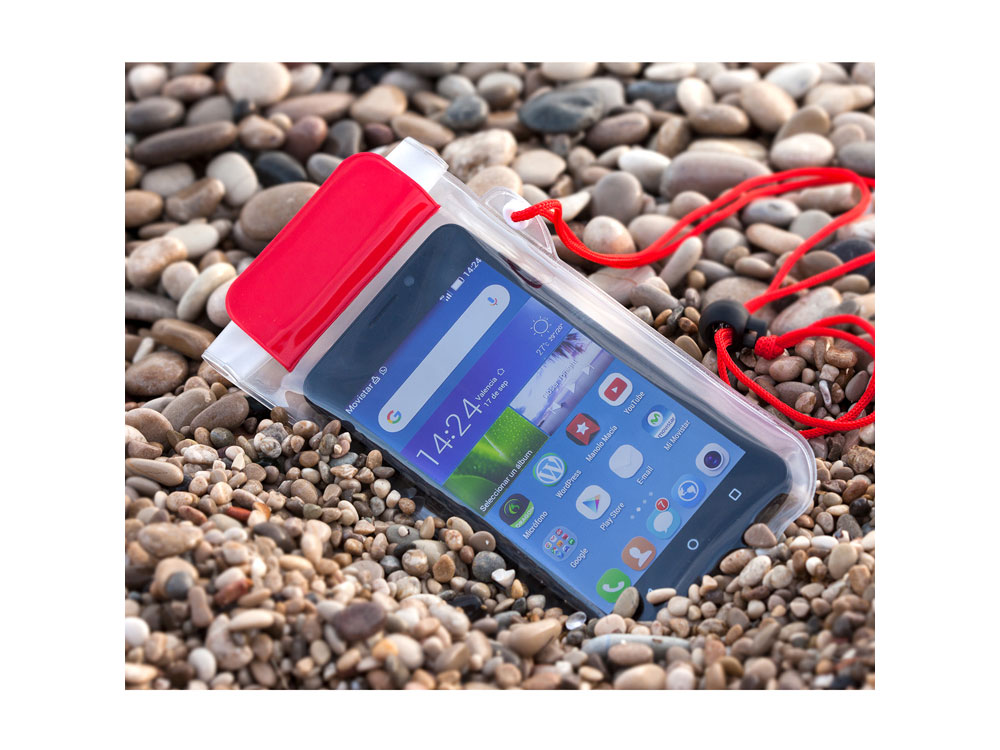 Водонепроницаемый чехол EIDER из ПВХ, прозрачный/красный Водонепроницаемый чехол EIDER из ПВХ, прозрачный/красный