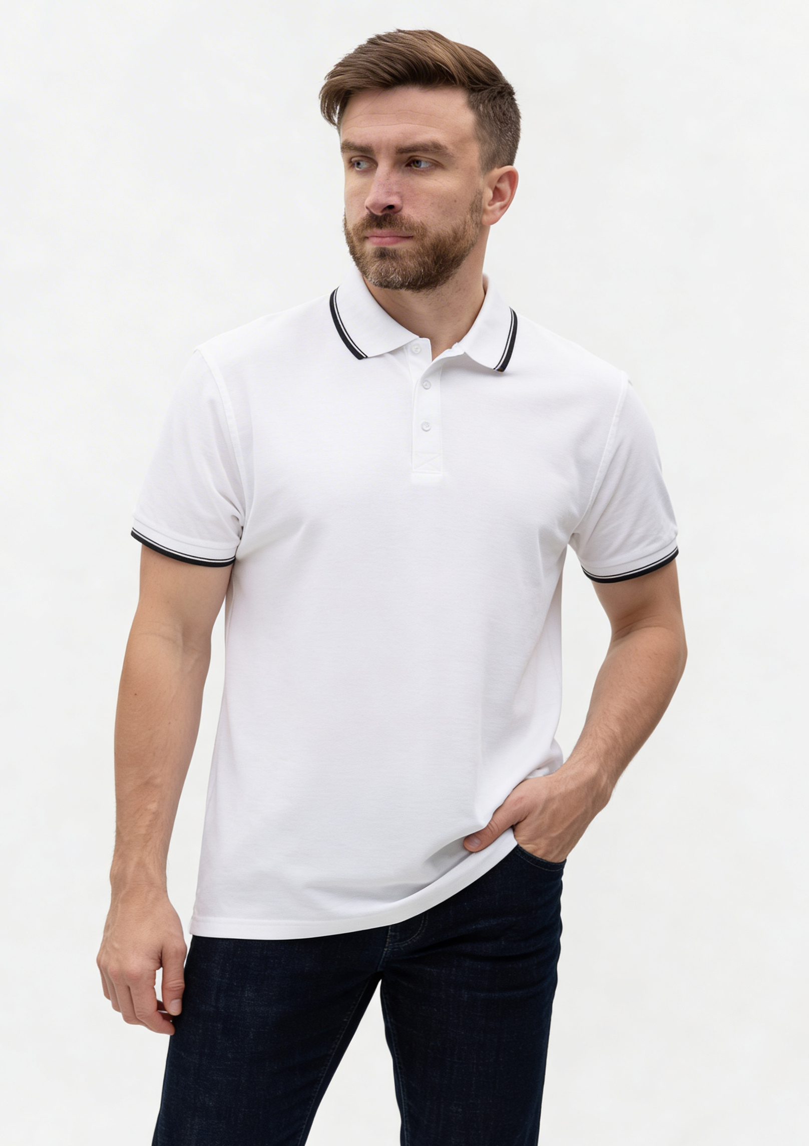 Рубашка поло мужская 04T Classic Contrast