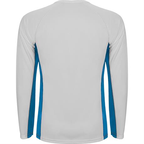 Спортивная футболка SHANGHAI L/S мужская, БЕЛЫЙ/КОРОЛЕВСКИЙ СИНИЙ 2XL