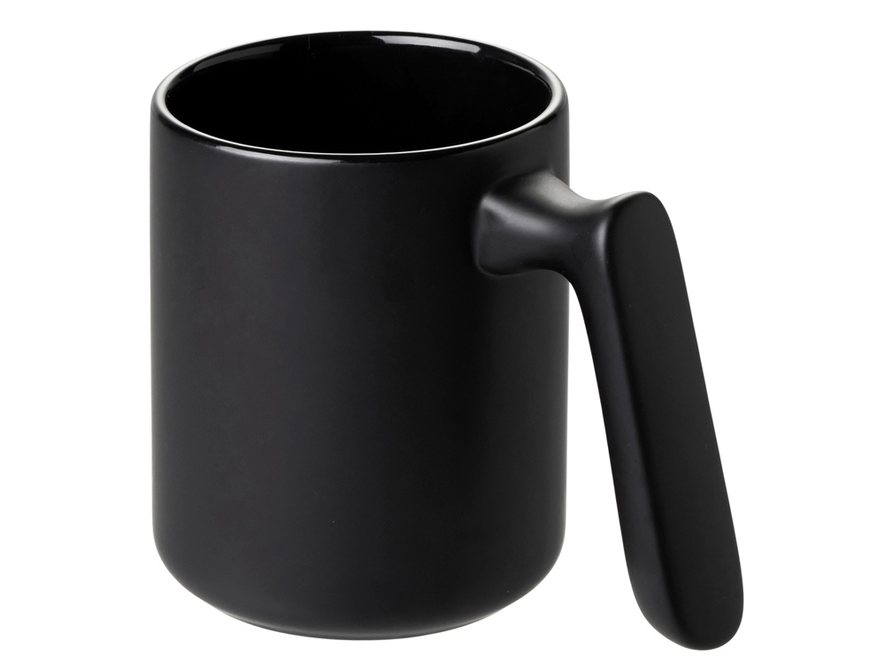 Кружка матовая с прямой ручкой Axio, 360 мл, черный