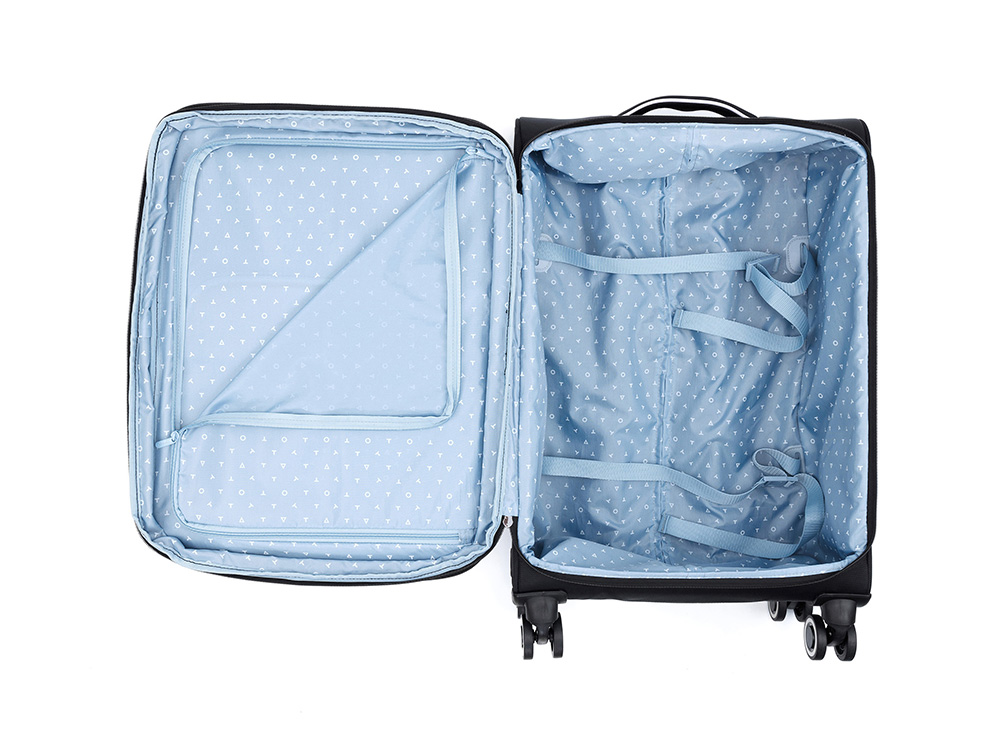 Чемодан TORBER НЕРО, чёрный, переработанный ПЭТ, 44 х 25 х 67 см, 63 л Чемодан TORBER НЕРО, чёрный, переработанный ПЭТ, 44 х 25 х 67 см, 63 л