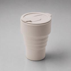 Силиконовый складной стакан GoCup, бежевый