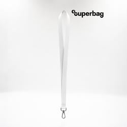 Лента для бейджа Flat, с карабином (белый)