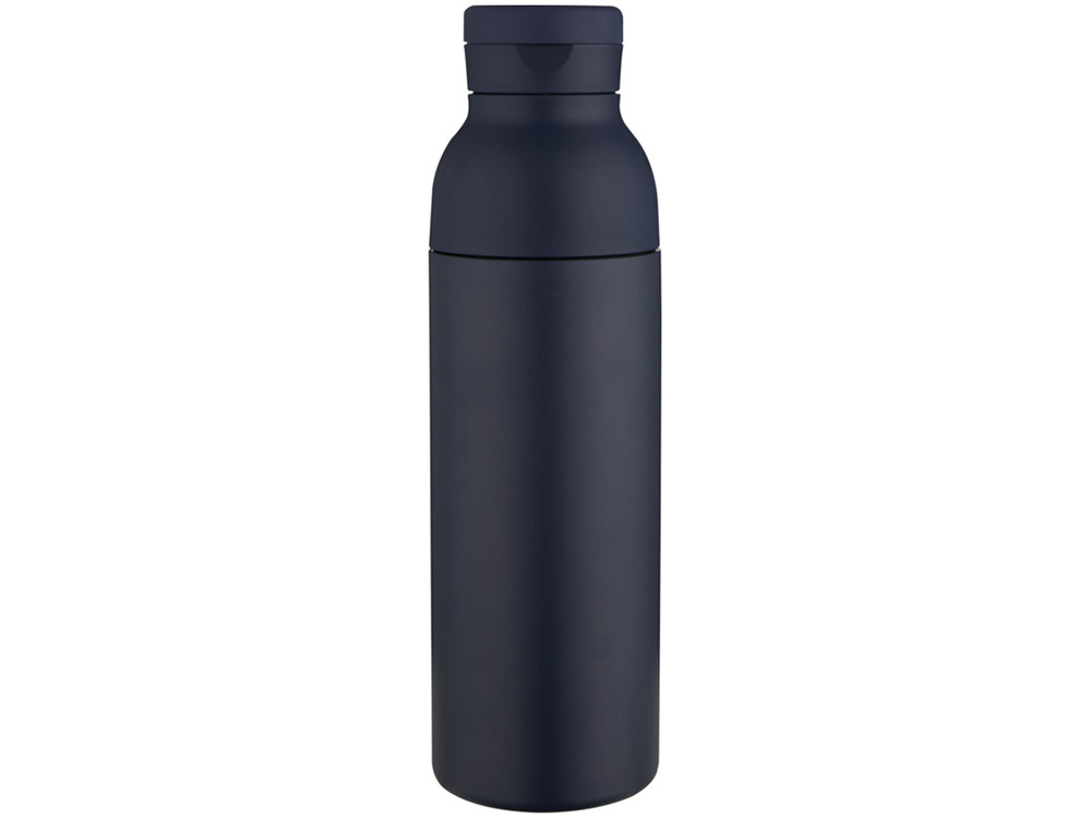 Illuminate бутылка для воды объемом 650 мл из переработанной нержавеющей стали RCS с двойными стенками и набором из 3 крышек - Синий Navy