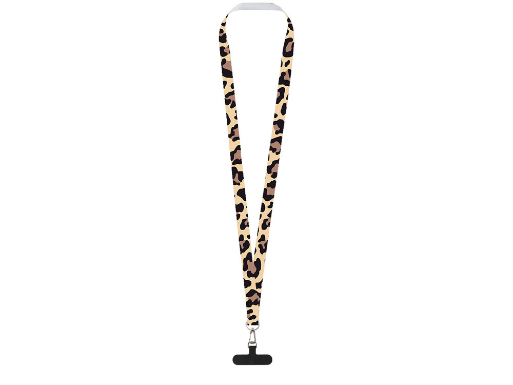 Ланъярд 2 см под сублимацию с трендовым карабином и узким держателем для телефона из ПЭ, серебристый