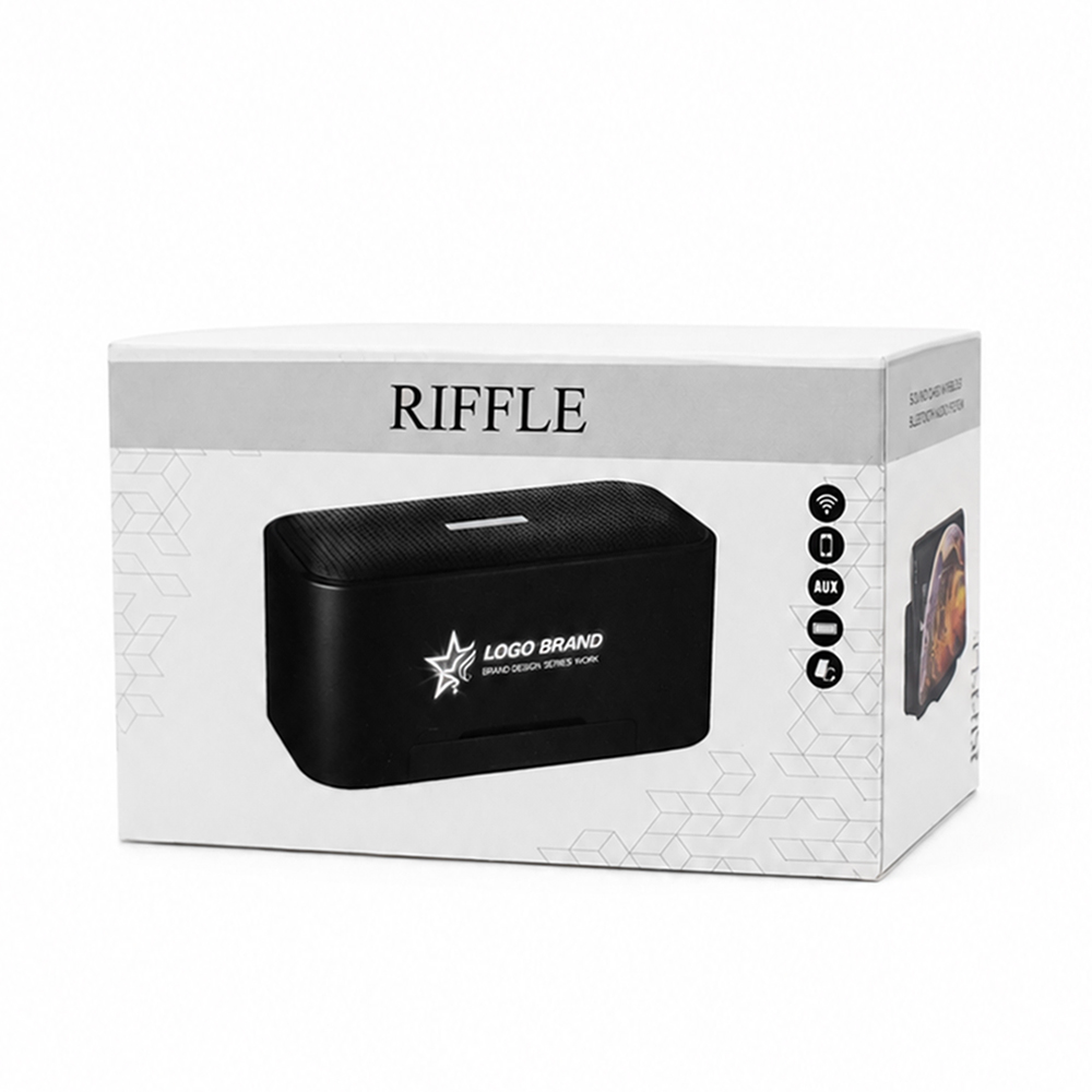 Беспроводная колонка Riffle с подсветкой гравировки, черный