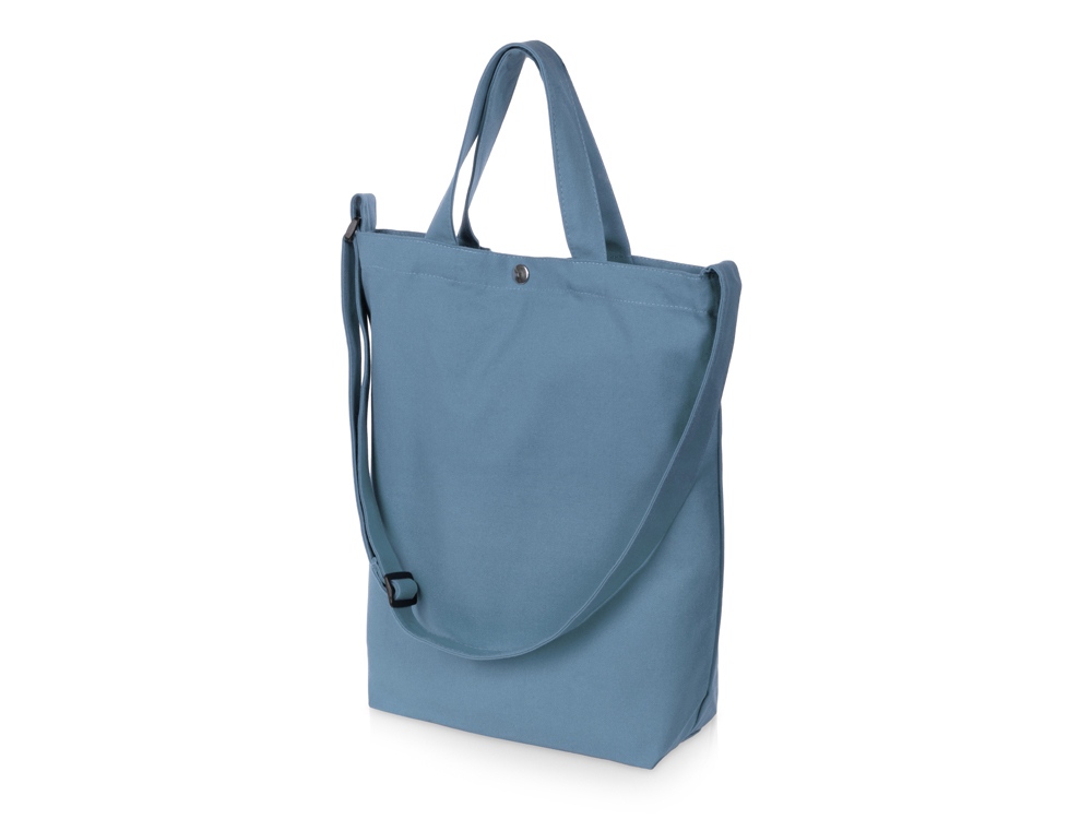 Сумка Helfer из хлопка на кнопке с регулирующейся лямкой, антрацит Сумка Helfer из хлопка на кнопке с регулирующейся лямкой, антрацит