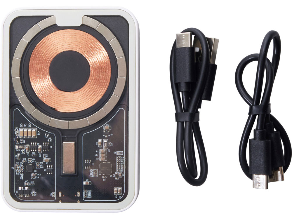 Беспроводной магнитный внешний аккумулятор с QC\PD MagnifIQ, 10000 мАч, 15 Вт, белый