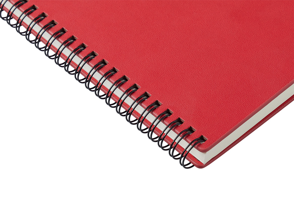 Блокнот А5 Dante из искусственной кожи на спирали, темно-красный
