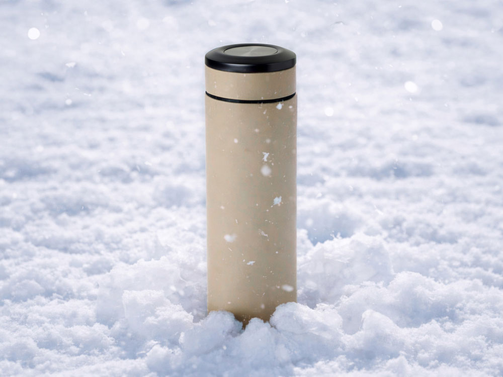 Термос Confident с покрытием soft-touch 420мл, бежевый Термос Confident с покрытием soft-touch 420мл, бежевый