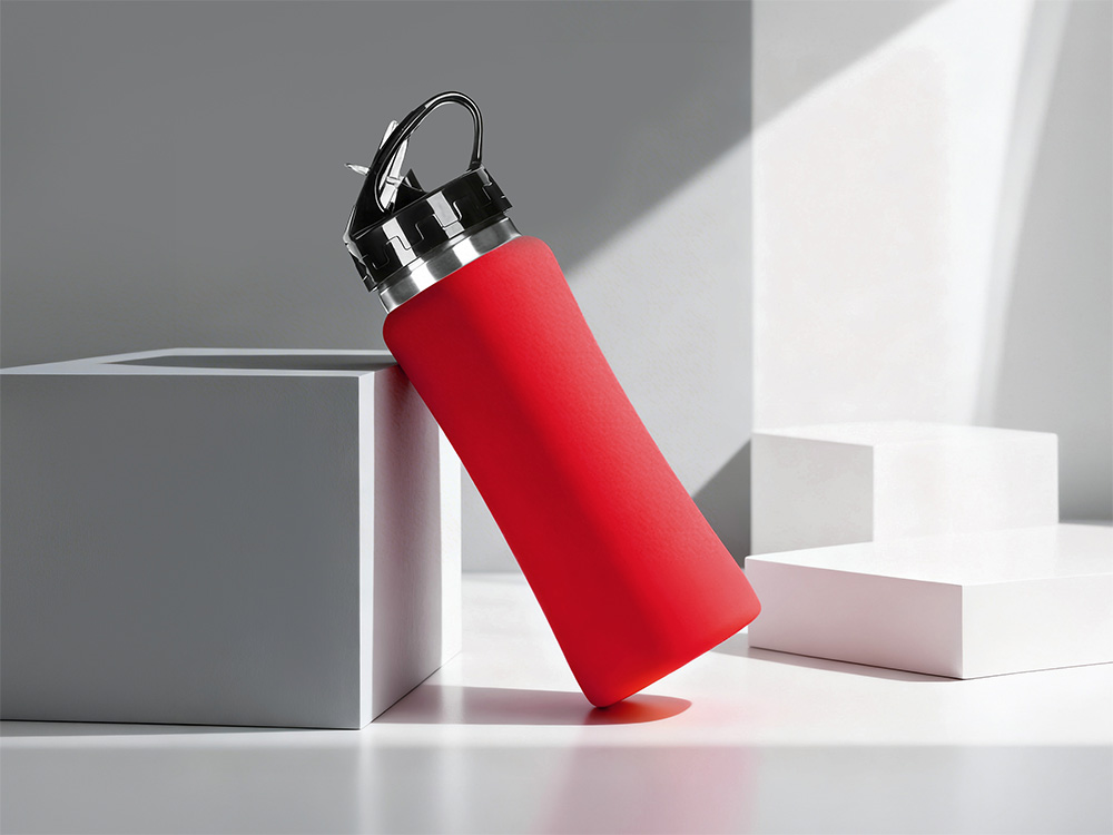 Бутылка для воды Bottle C1, сталь, soft touch, 600 мл, красный