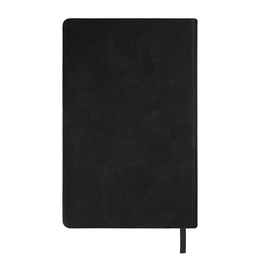 Ежедневник недатированный Muse, черный, формат А5, с оранжевой декоративной полосой, блок в линейку