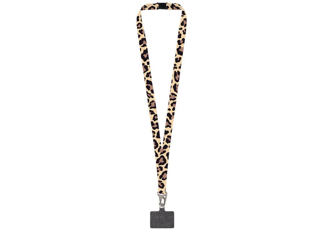 Ланъярд 2,5 см под сублимацию с большим карабином, замком обрыва и большим держателем для телефона из ПЭ