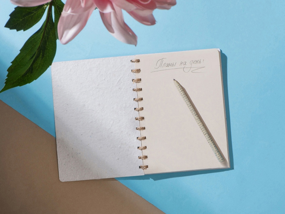 Живой блокнот А5 с бумажным карандашом и семенами цветов микс, белый