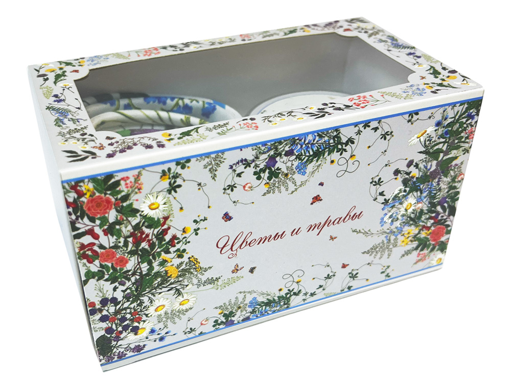 Набор: платок Русский полевой букет и свеча Цветы и травы