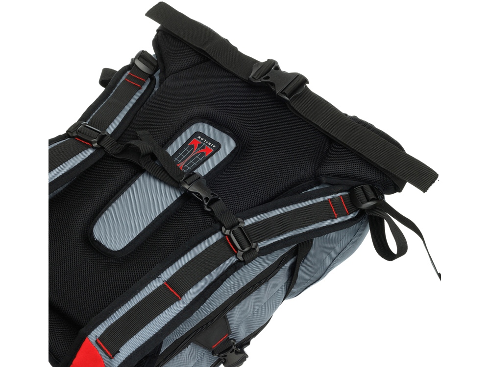 Рюкзак TORBER DRIVE с отделением для ноутбука 15, серый/красный, полиэстер 1680D, 36x17x50 см, 30 л