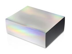 Подарочная коробка с голографическим шубером без печати Aurora, XL, 300х235х105 мм.