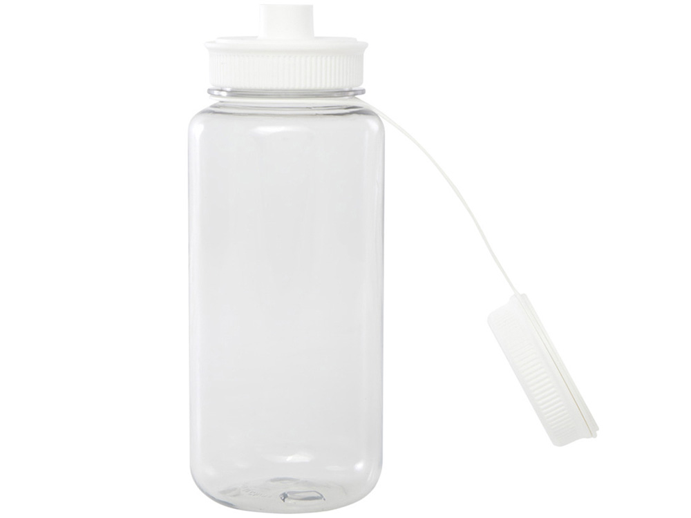 Спортивная бутылка Ryder из переработанного ПЭТ-пластика объемом 900 мл с многофункциональной крышкой, сертифицированная RCS - Белый