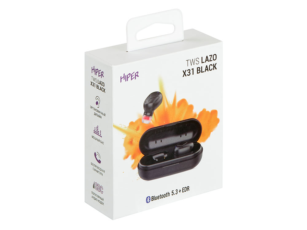 Наушники HIPER TWS Lazo X31 Black (HTW-LX31) Bluetooth 5.1 гарнитура, Черный