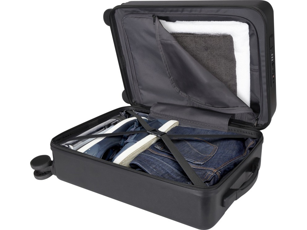 Rover Pro 20-дюймовый чемодан на колесах из материалов, переработанных согласно стандарту GRS, объемом 40 л - сплошной черный