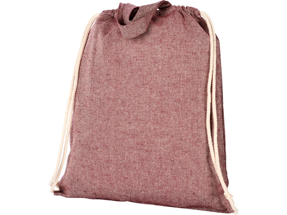 Рюкзак со шнурком Pheebs из 150 г/м² переработанного хлопка, heather maroon