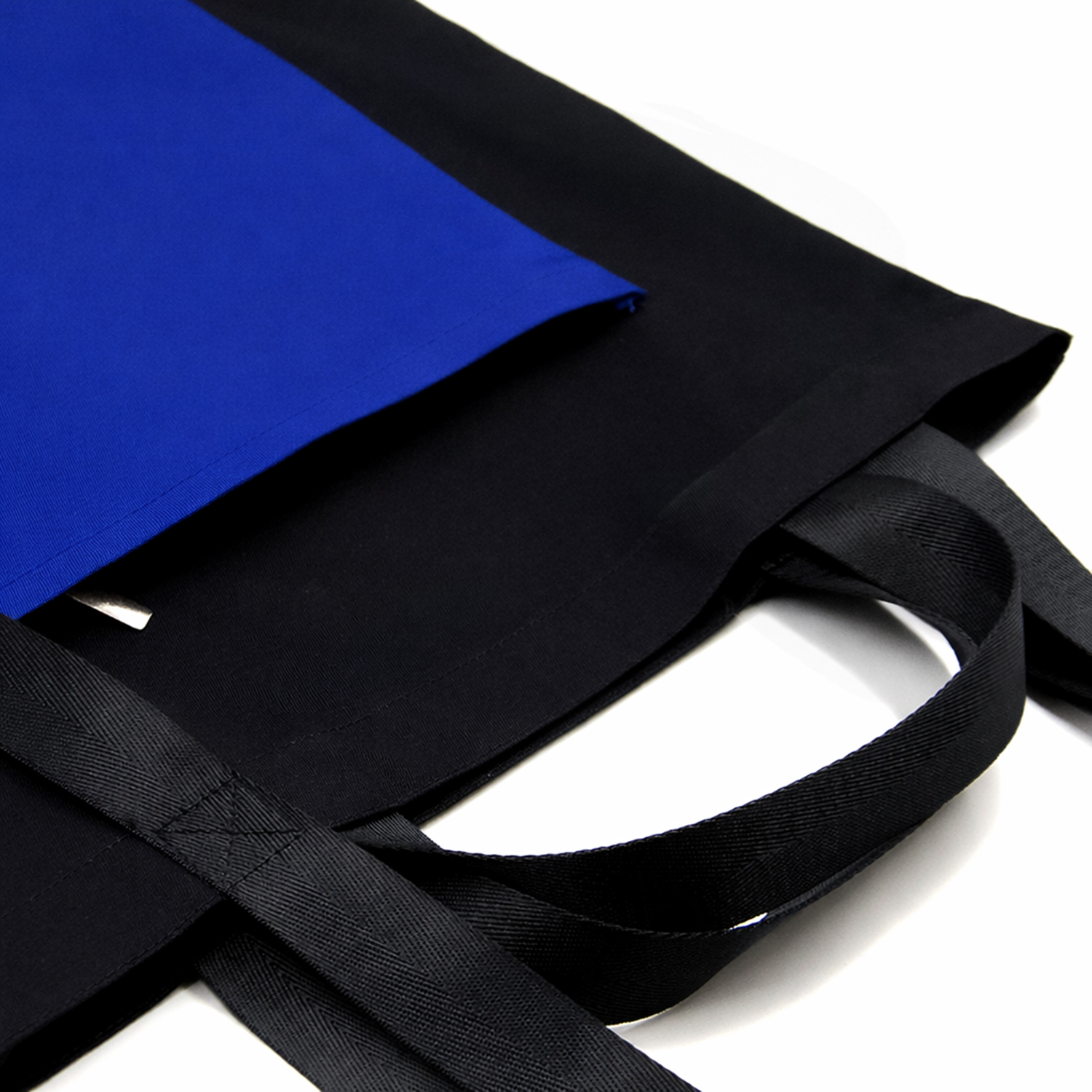 Шоппер Superbag Big Pocket, с карманом на молнии (черный с синим)