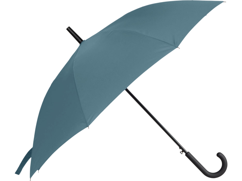 Зонт-трость Reviver с куполом из переработанного пластика, антрацит