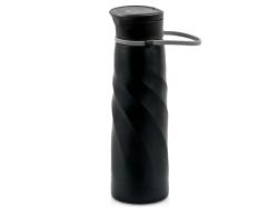 Стальная бутылка для воды с держателем Athletica, черный