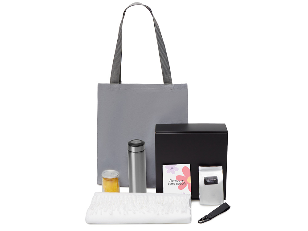 Подарочный набор Re:f. Walk с палантином, шопером и термосом Подарочный набор Re:f. Walk с палантином, шопером и термосом