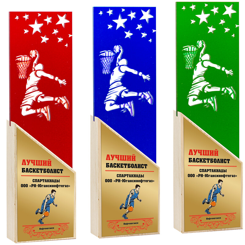 Акриловая награда с сублимационной печатью баскетбол