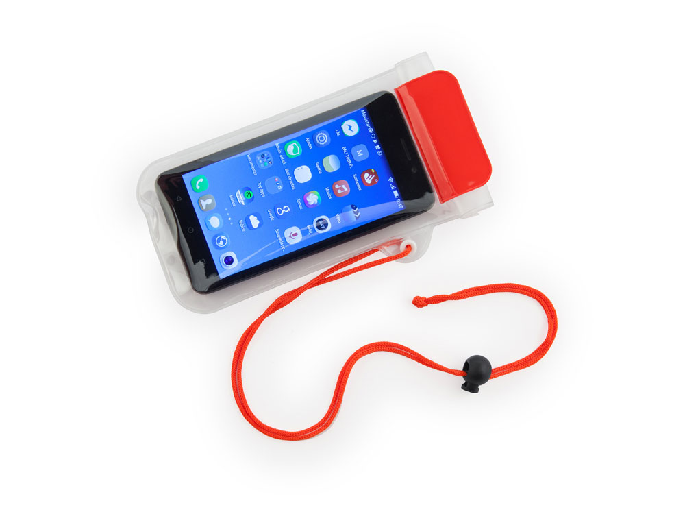 Водонепроницаемый чехол EIDER из ПВХ, прозрачный/красный Водонепроницаемый чехол EIDER из ПВХ, прозрачный/красный