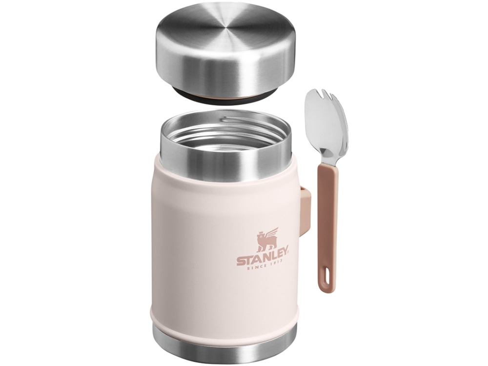 Банка для еды объемом 400 мл с ложкой-вилкой Stanley Legendary - Light pink Банка для еды объемом 400 мл с ложкой-вилкой Stanley Legendary - Light pink