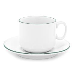 Чайная пара фарфоровая  220см³ экспресс Палитра, зеленый, в коробке